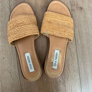 Steve Madden Brown Woven Slide Sandals